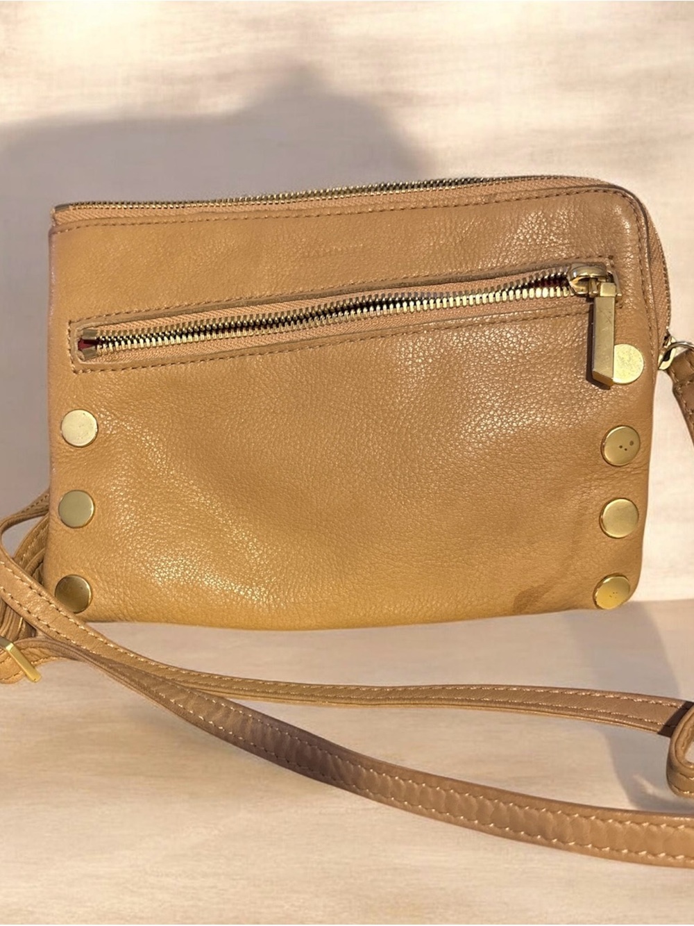 Hammitt Small Nash Crossbody Bag in Tan with Gold Hardware